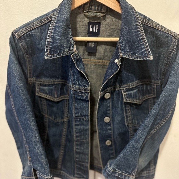Gap dark blue denim crop jacket - Picture 2 of 4